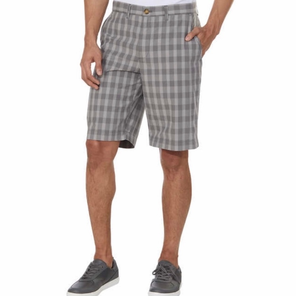 Tommy Hilfiger Pewter Gray Plaid Shorts 38 Classic